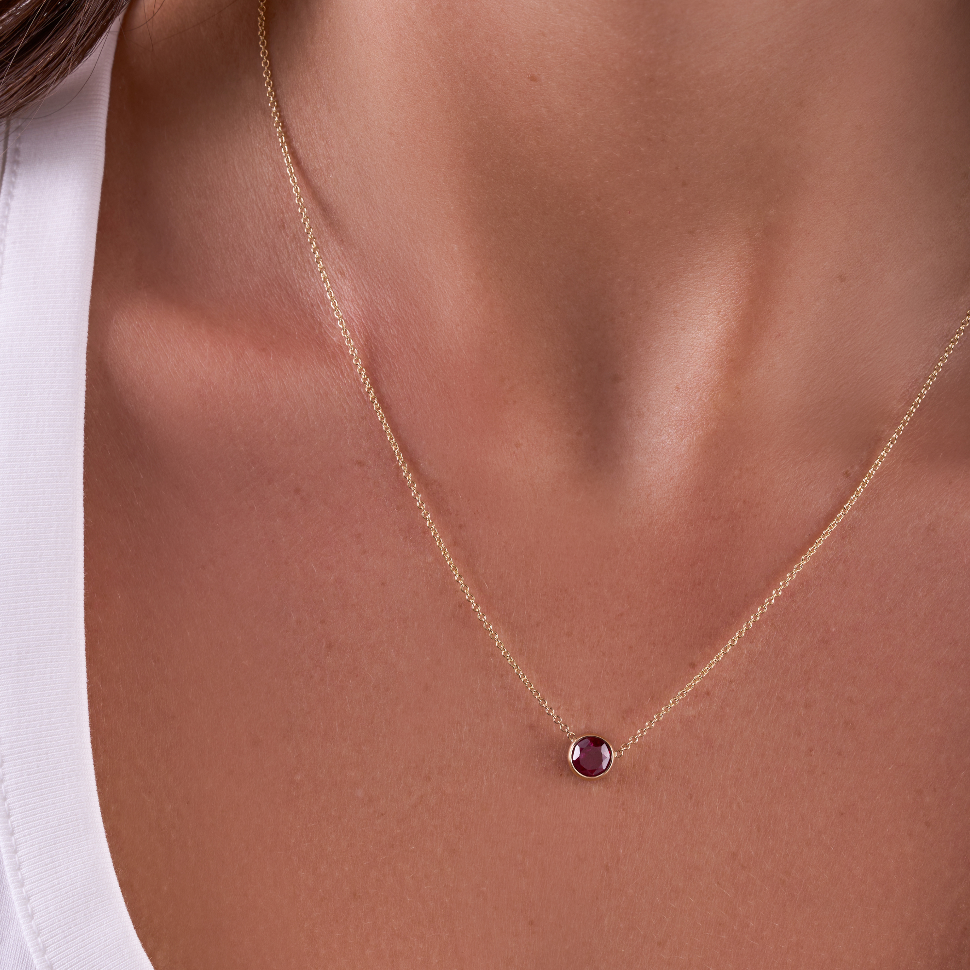 Bezel Set Solitaire Birthstone Pendant - Happy Jewelers Fine Jewelry Lifetime Warranty