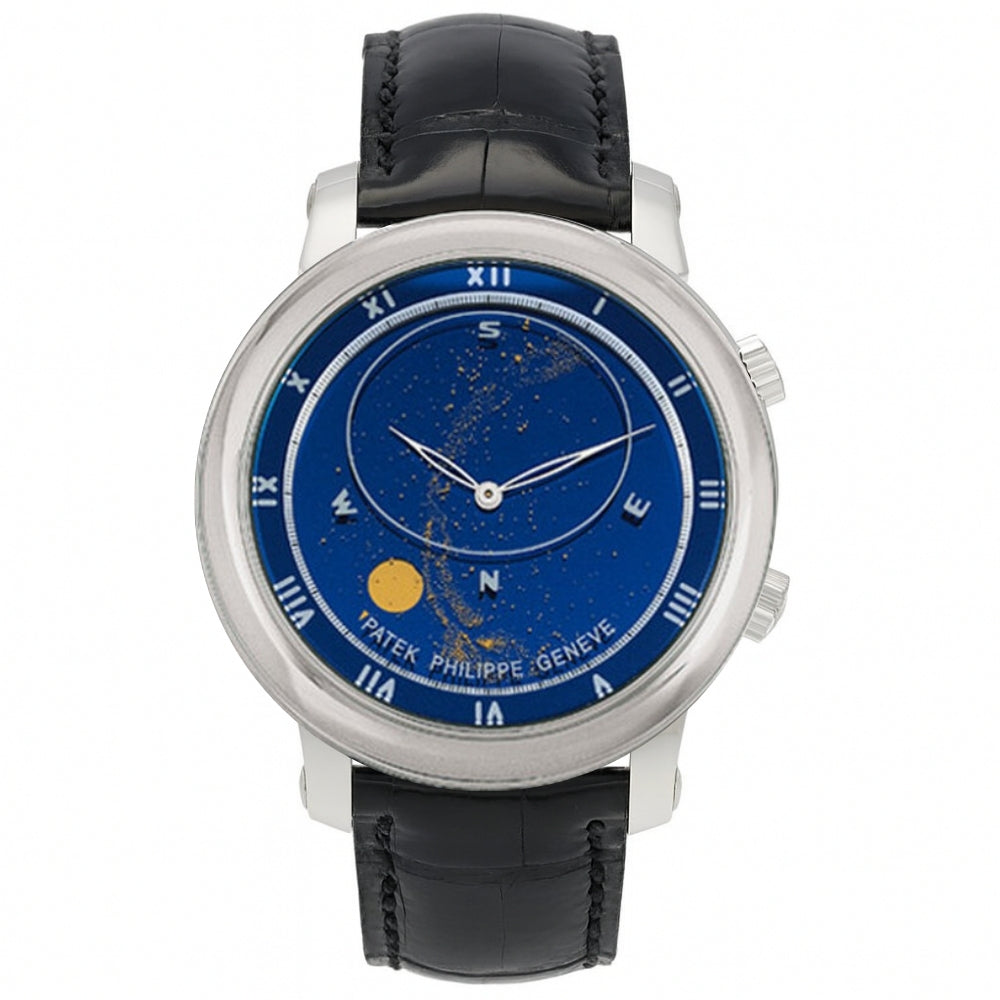 Patek Philippe Celestial 43mm Blue Dial Watch Ref# 5102G-001 - Happy Jewelers Fine Jewelry Lifetime Warranty