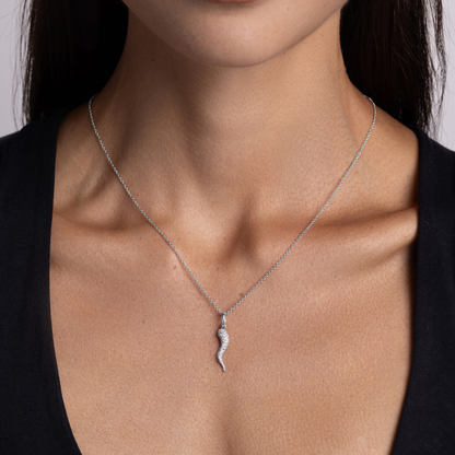 Pave Diamond Cornicello Pendant - Happy Jewelers Fine Jewelry Lifetime Warranty