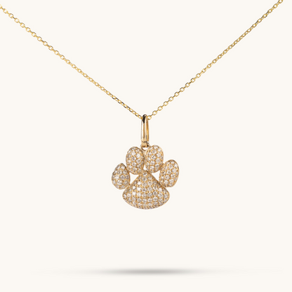 Diamond Paw Print Necklace - Happy Jewelers Fine Jewelry Lifetime Warranty