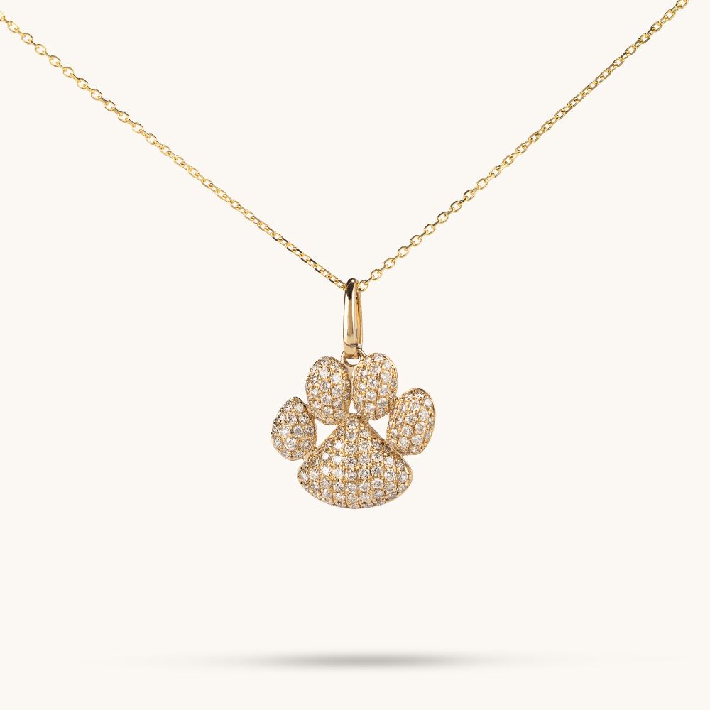 Diamond Paw Print Necklace