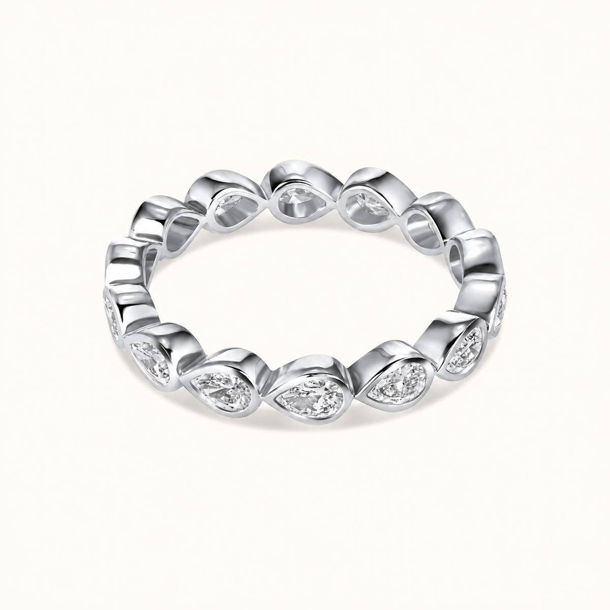 Pear Lab Diamond East-West Bezel Eternity Band