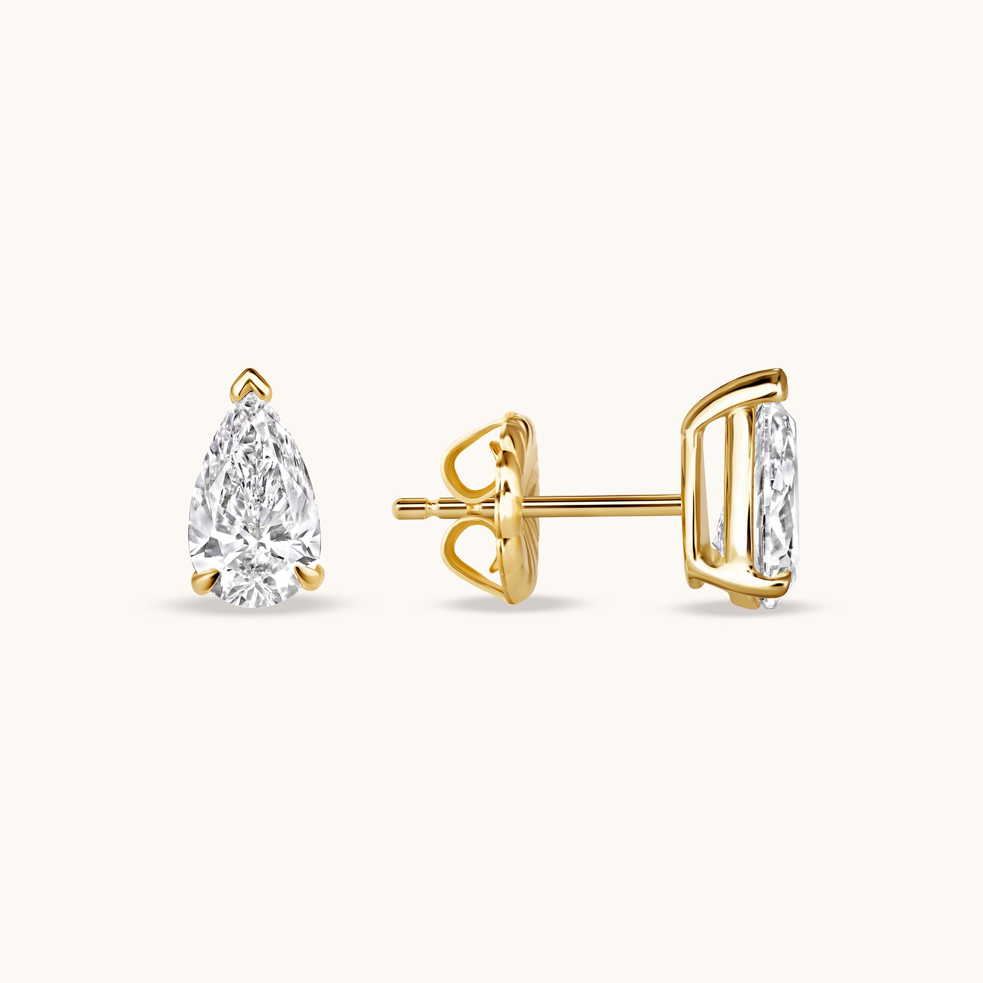 Pear Lab Diamond Stud Earrings - Happy Jewelers Fine Jewelry Lifetime Warranty