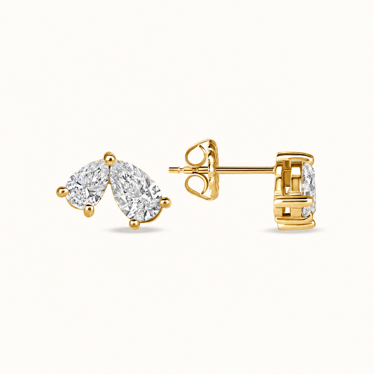 Pear Lab Diamond Toi et Moi Stud Earrings