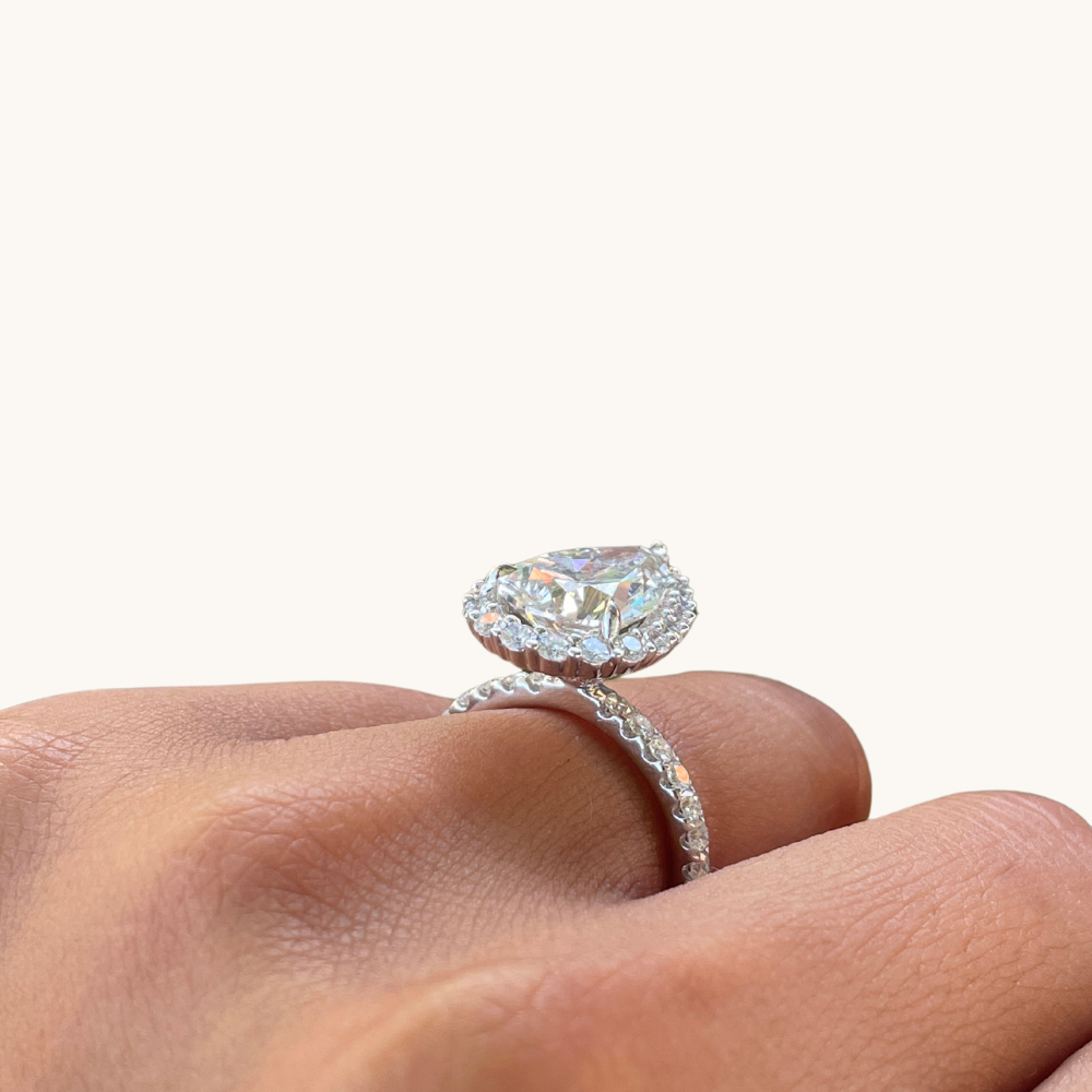 4.08 Pear Lab Diamond Engagement Ring - Happy Jewelers Fine Jewelry Lifetime Warranty