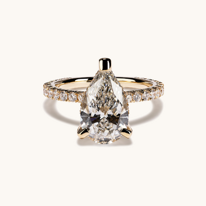 2.53 Pear Lab Diamond Engagement Ring with Hidden Halo - Happy Jewelers Fine Jewelry Lifetime Warranty