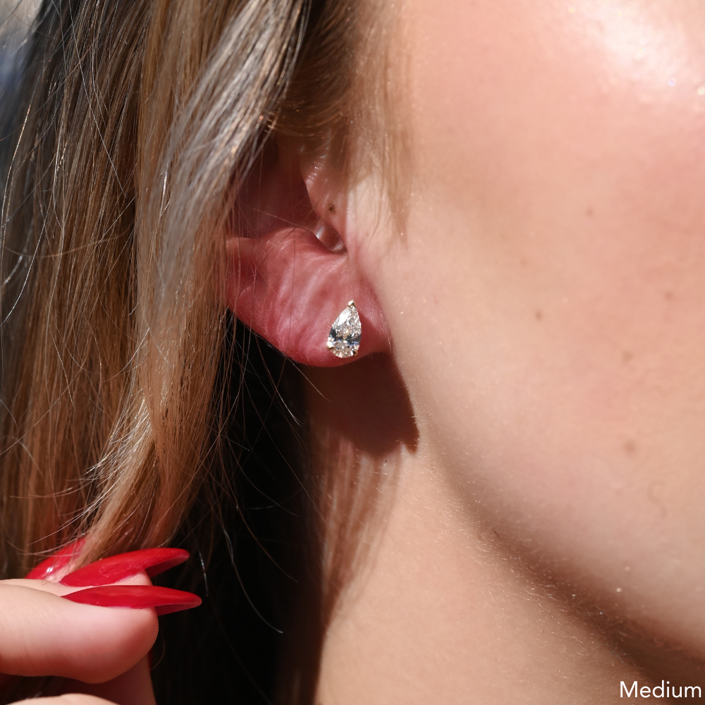 Pear Diamond Stud Earrings