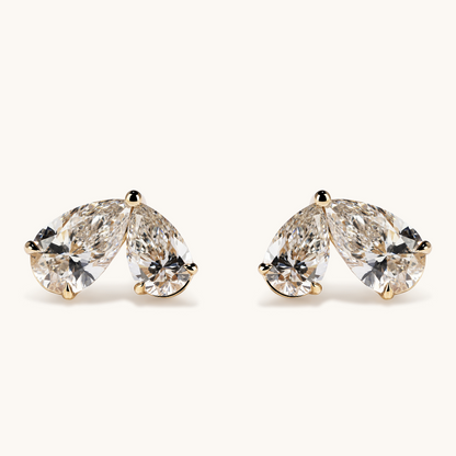 Pear Lab Diamond Toi et Moi Stud Earrings - Happy Jewelers Fine Jewelry Lifetime Warranty