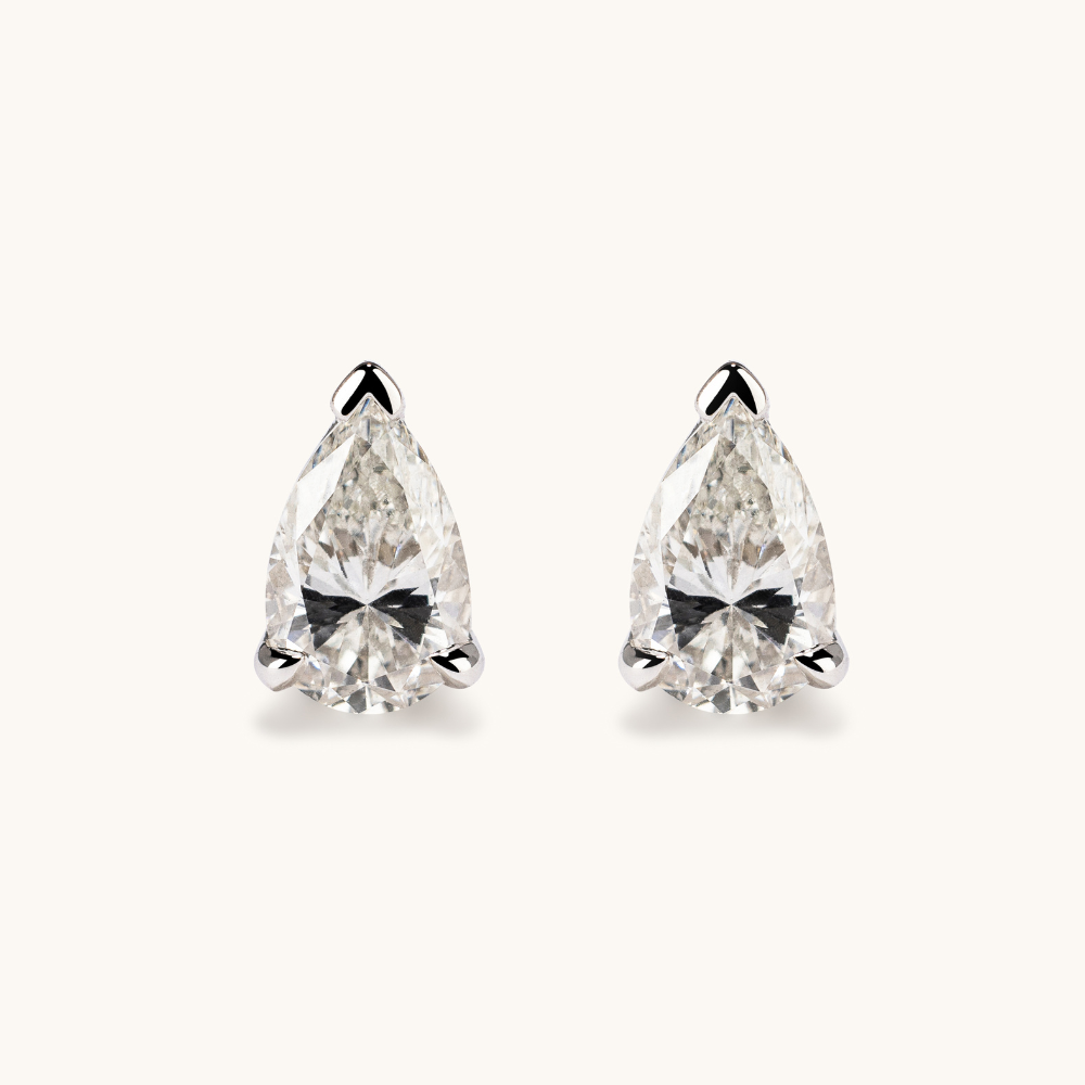 Pear Diamond Stud Earrings