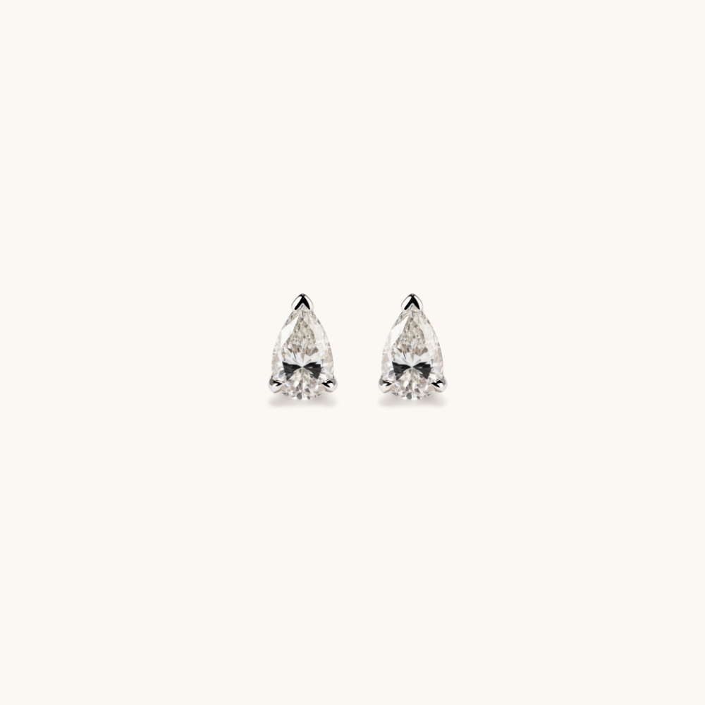 Pear Diamond Stud Earrings