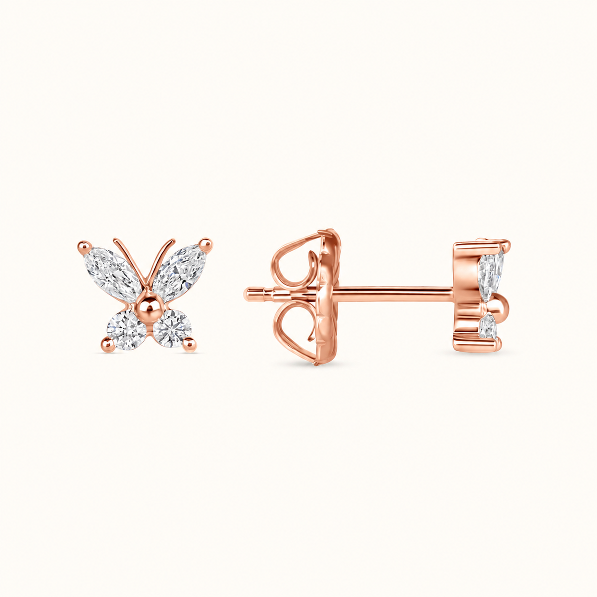 Petite Butterfly Diamond Stud Earrings