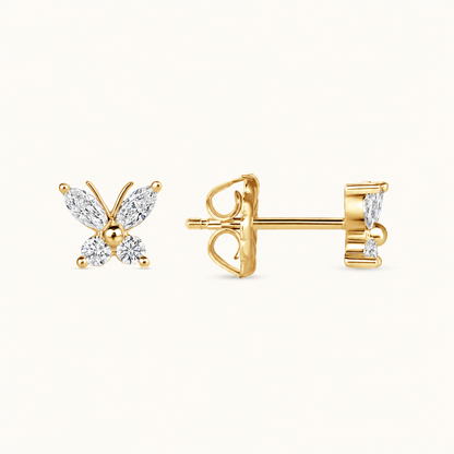Petite Butterfly Diamond Stud Earrings
