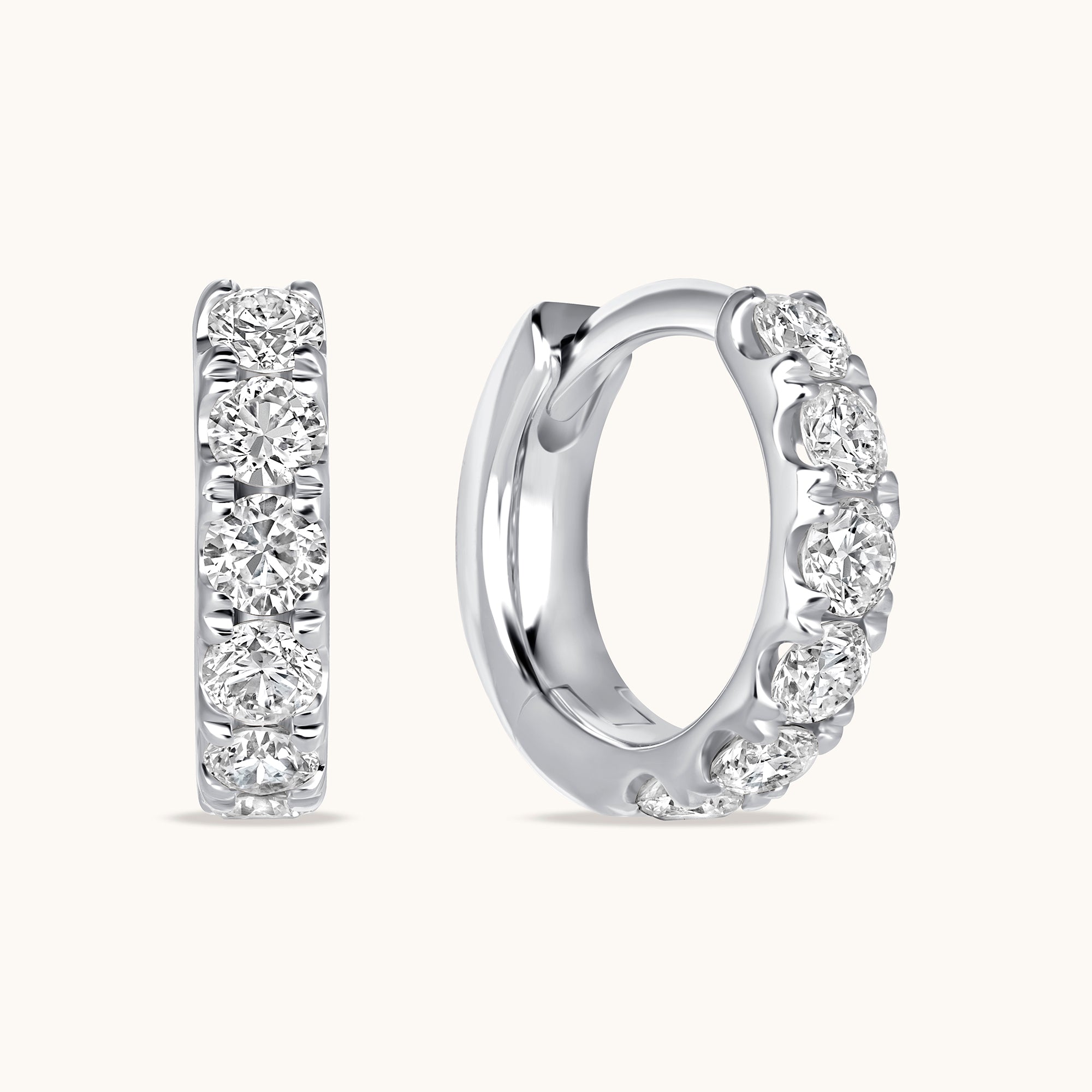Petite Diamond Huggie Hoops - Happy Jewelers Fine Jewelry Lifetime Warranty