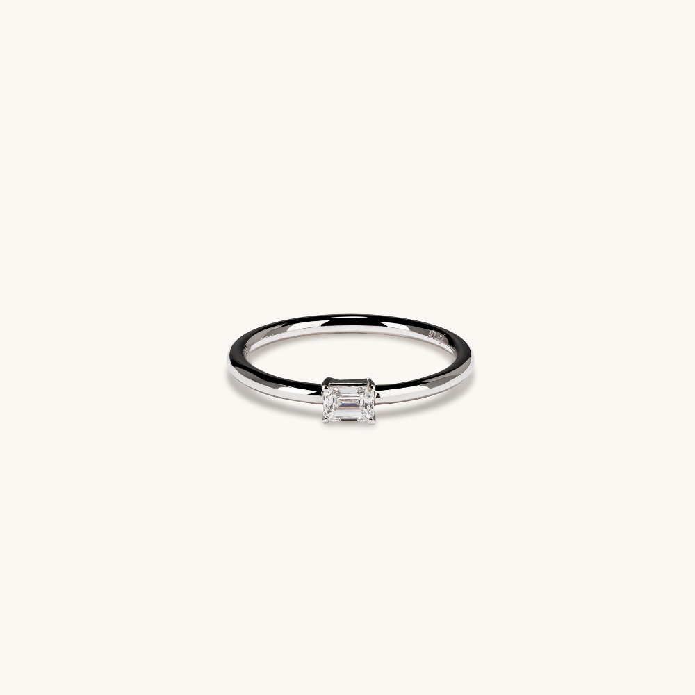 Petite Lab Diamond Solitaire Promise Ring