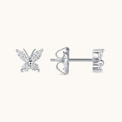 Petite Butterfly Diamond Stud Earrings - Happy Jewelers Fine Jewelry Lifetime Warranty