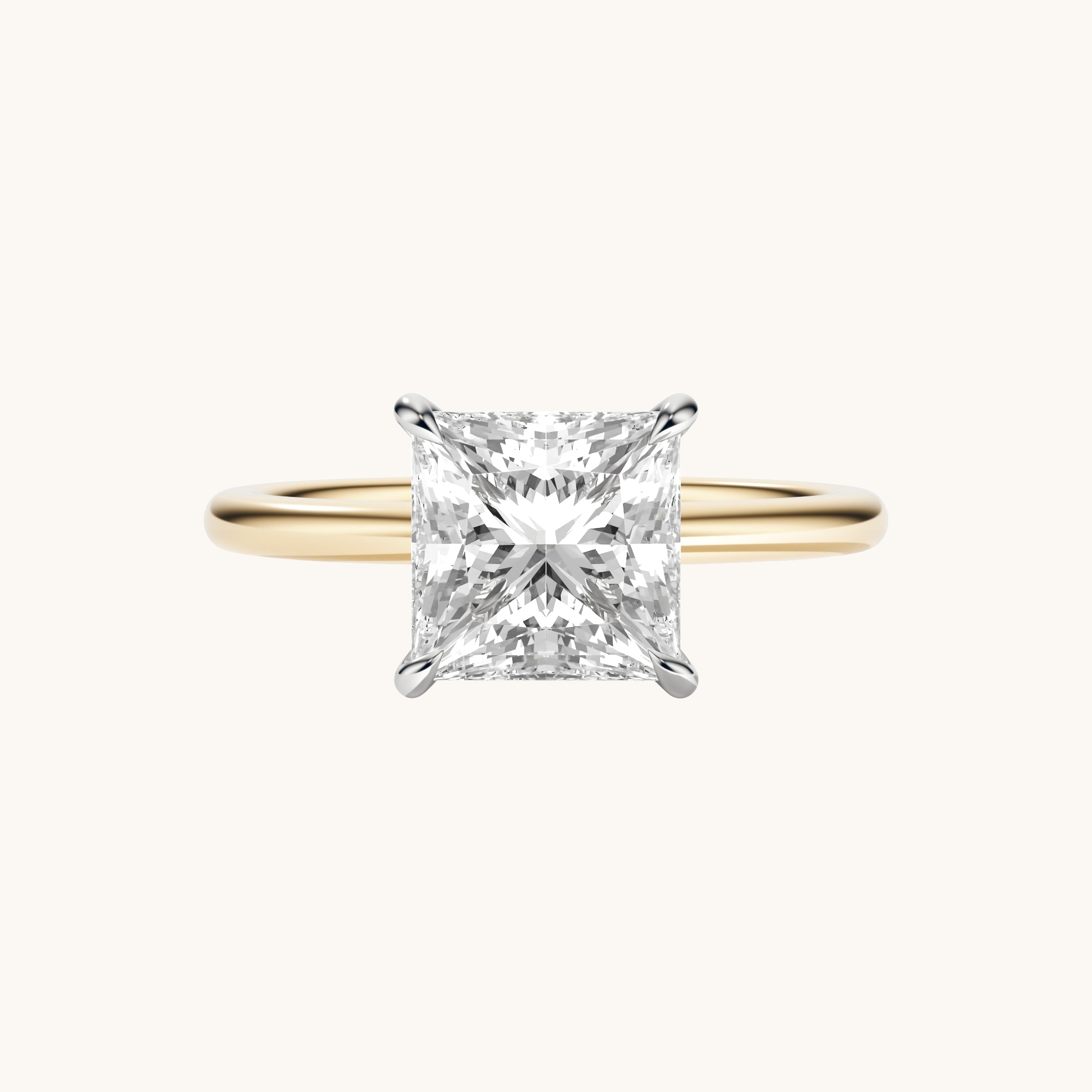 Princess Lab Diamond Solitaire Engagement Ring