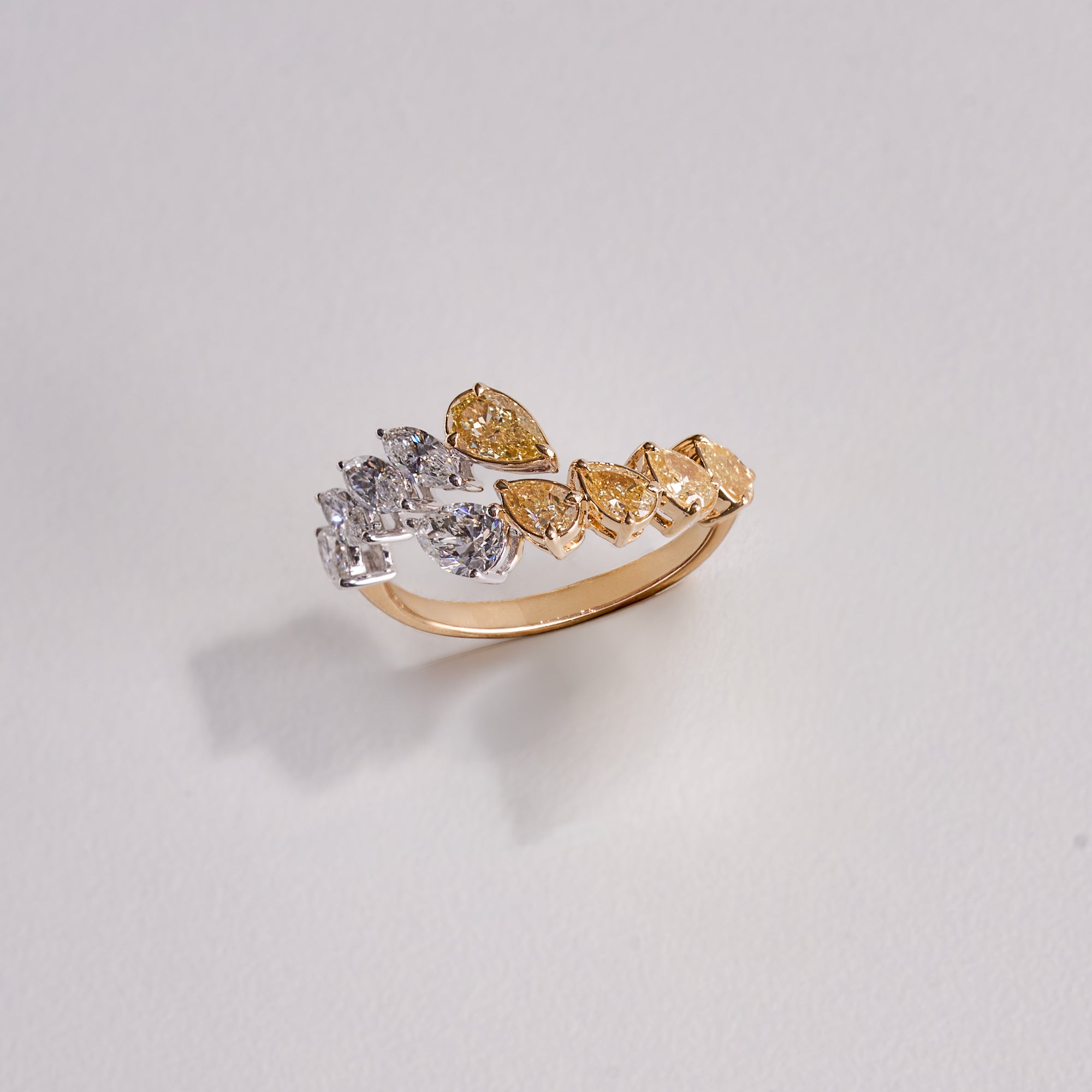 Slanted Multi-Shape Open Cocktail Ring