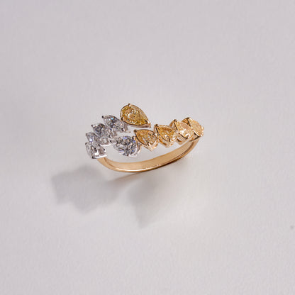 Slanted Multi-Shape Open Cocktail Ring