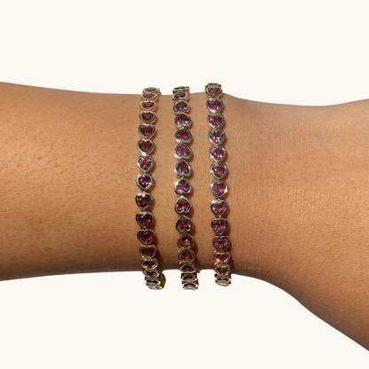 Pink Heart Tennis Bracelet - Happy Jewelers Fine Jewelry Lifetime Warranty