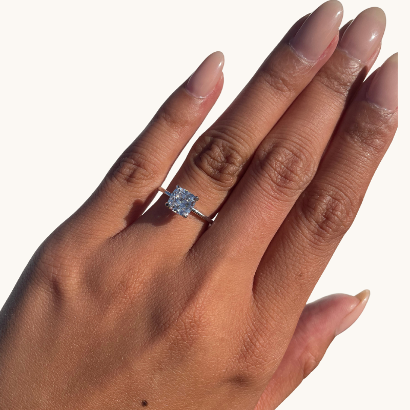 1.58 Cushion Lab Diamond Engagement Ring