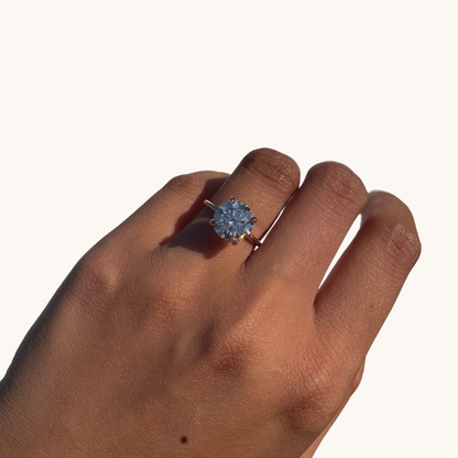 3.70 Round Lab Diamond Engagement Ring with Hidden Halo - Happy Jewelers Fine Jewelry Lifetime Warranty