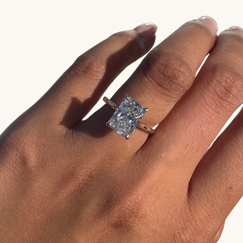 3.75 Radiant Lab Diamond Engagement Ring - Happy Jewelers Fine Jewelry Lifetime Warranty
