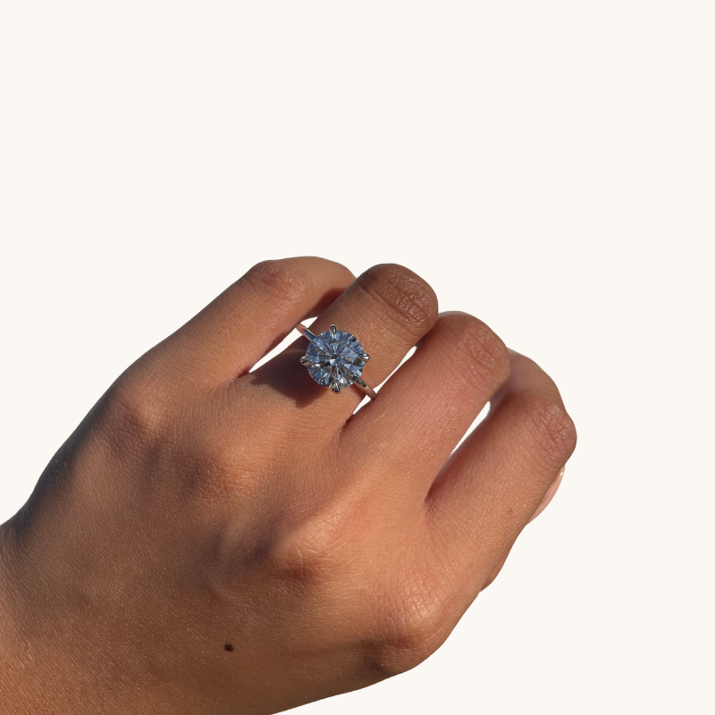 3.76 Round Lab Diamond Engagement Ring with Hidden Halo - Happy Jewelers Fine Jewelry Lifetime Warranty