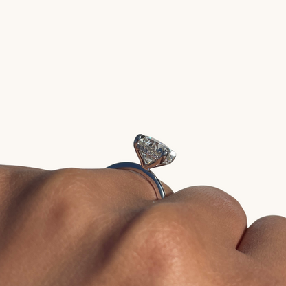 3.76 Round Lab Diamond Engagement Ring with Hidden Halo - Happy Jewelers Fine Jewelry Lifetime Warranty