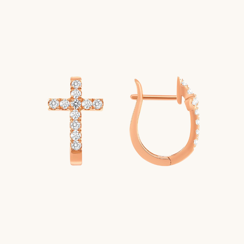 Cross Huggie Earrings