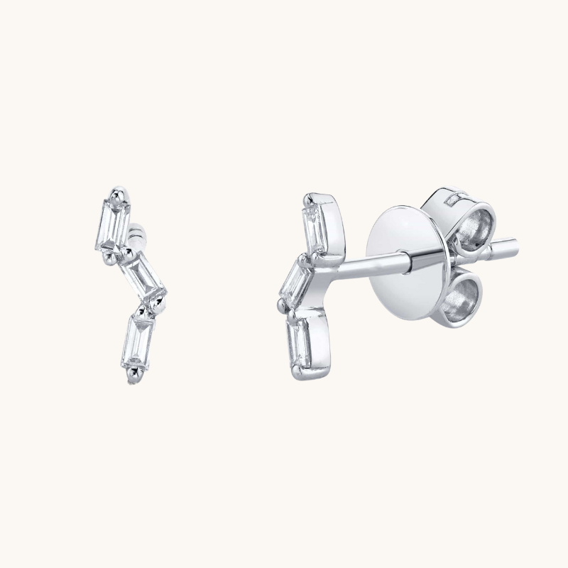 The Ella Baguette Diamond Stud Earrings