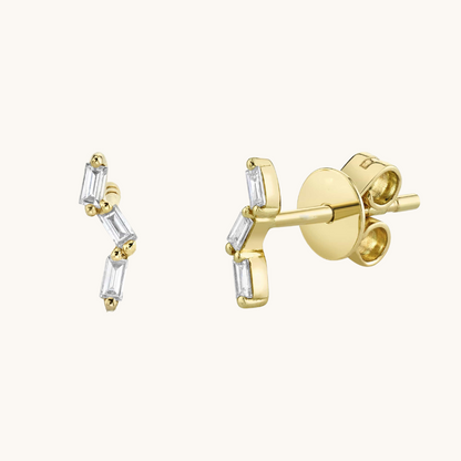 The Ella Baguette Diamond Stud Earrings - Happy Jewelers Fine Jewelry Lifetime Warranty