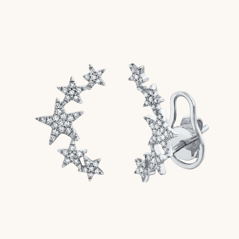 Star Climber Diamond Earrings