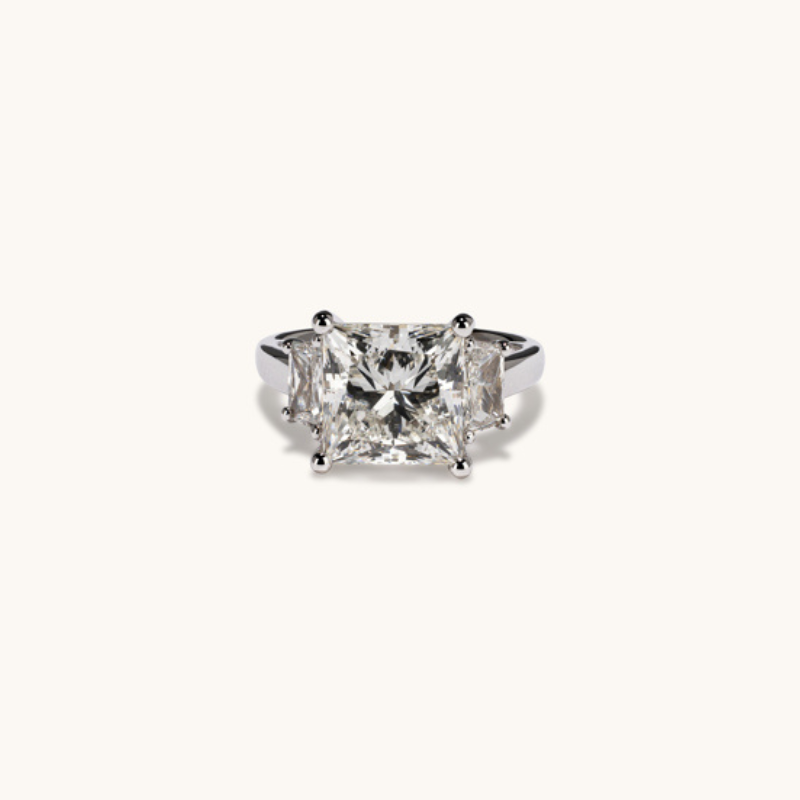 5.13 Princess Lab Diamond 3-Stone Engagement Ring