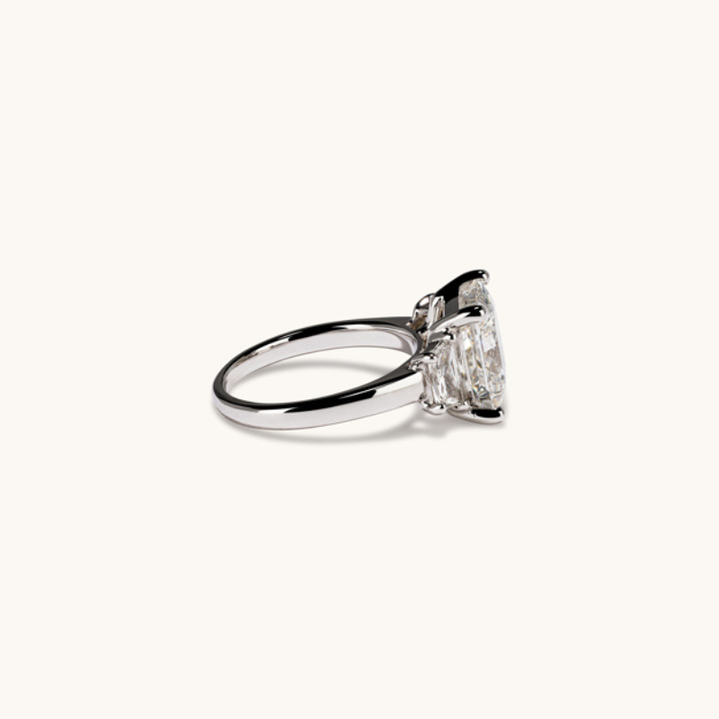 5.13 Princess Lab Diamond 3-Stone Engagement Ring