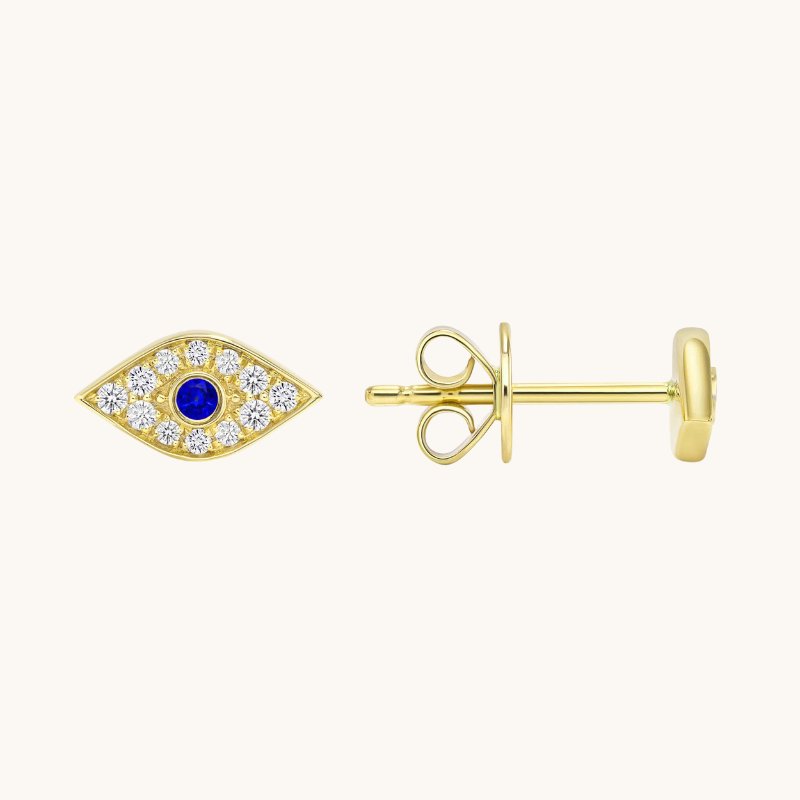 Evil Eye Stud Earrings - Happy Jewelers Fine Jewelry Lifetime Warranty