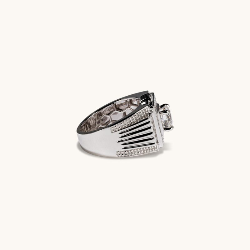 1.58 Round Brilliant Cut Lab Diamond Men's Ring