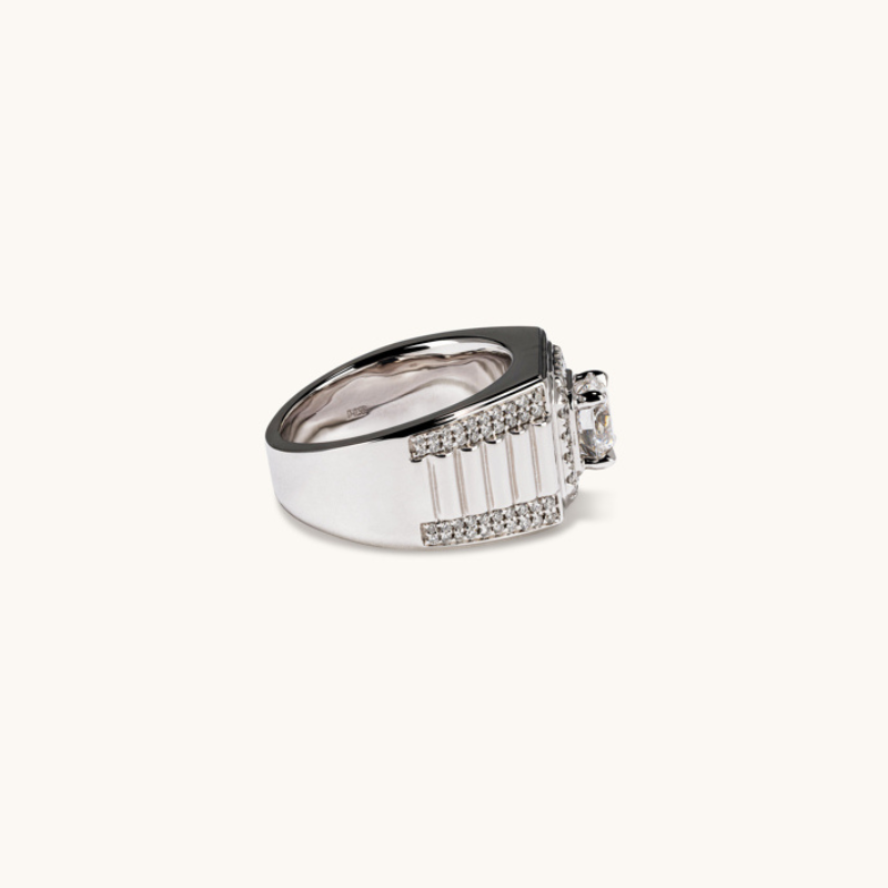 1.59 Round Brilliant Cut Lab Diamond Men's Ring