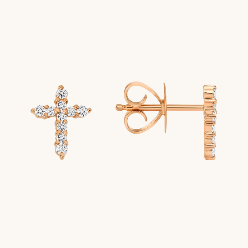 Diamond Cross Earrings