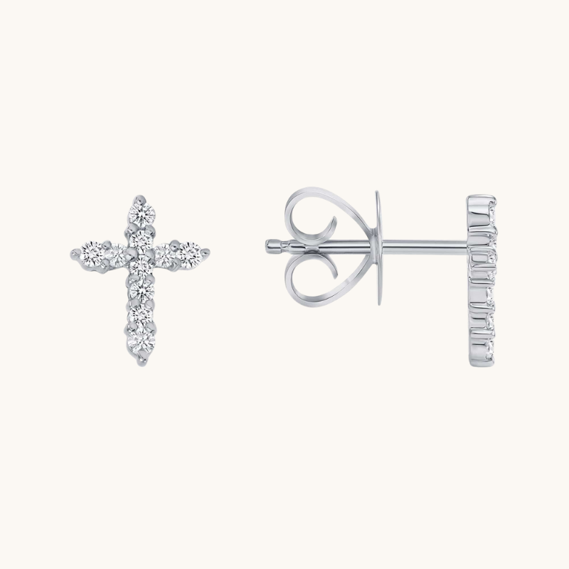 Diamond Cross Earrings