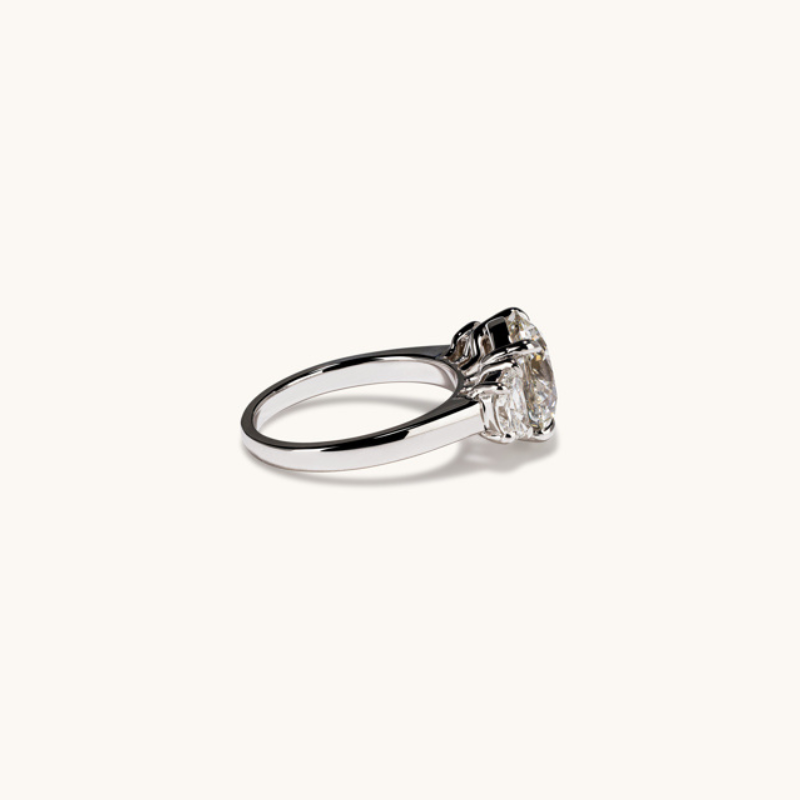 5.02 Round Lab Diamond 3-Stone Engagement Ring