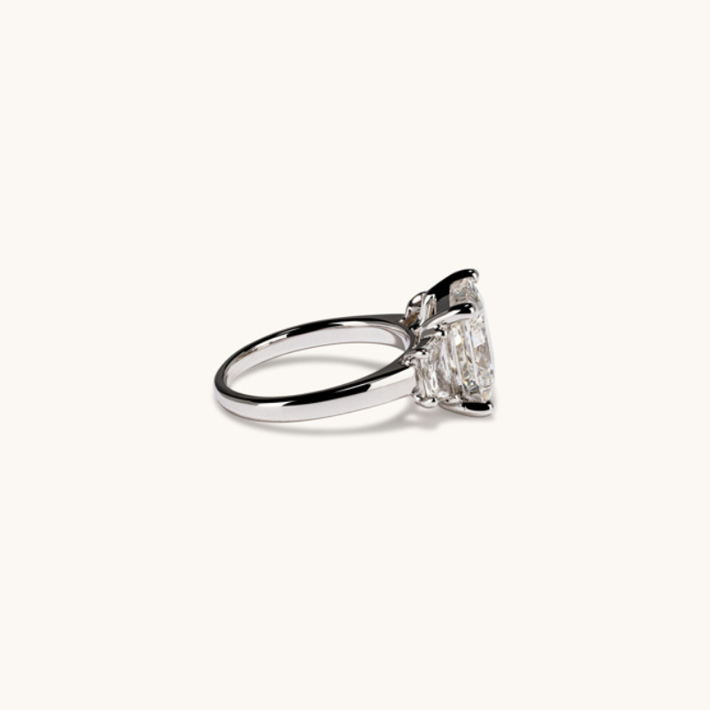 5.08 Radiant Lab Diamond 3-Stone Engagement Ring