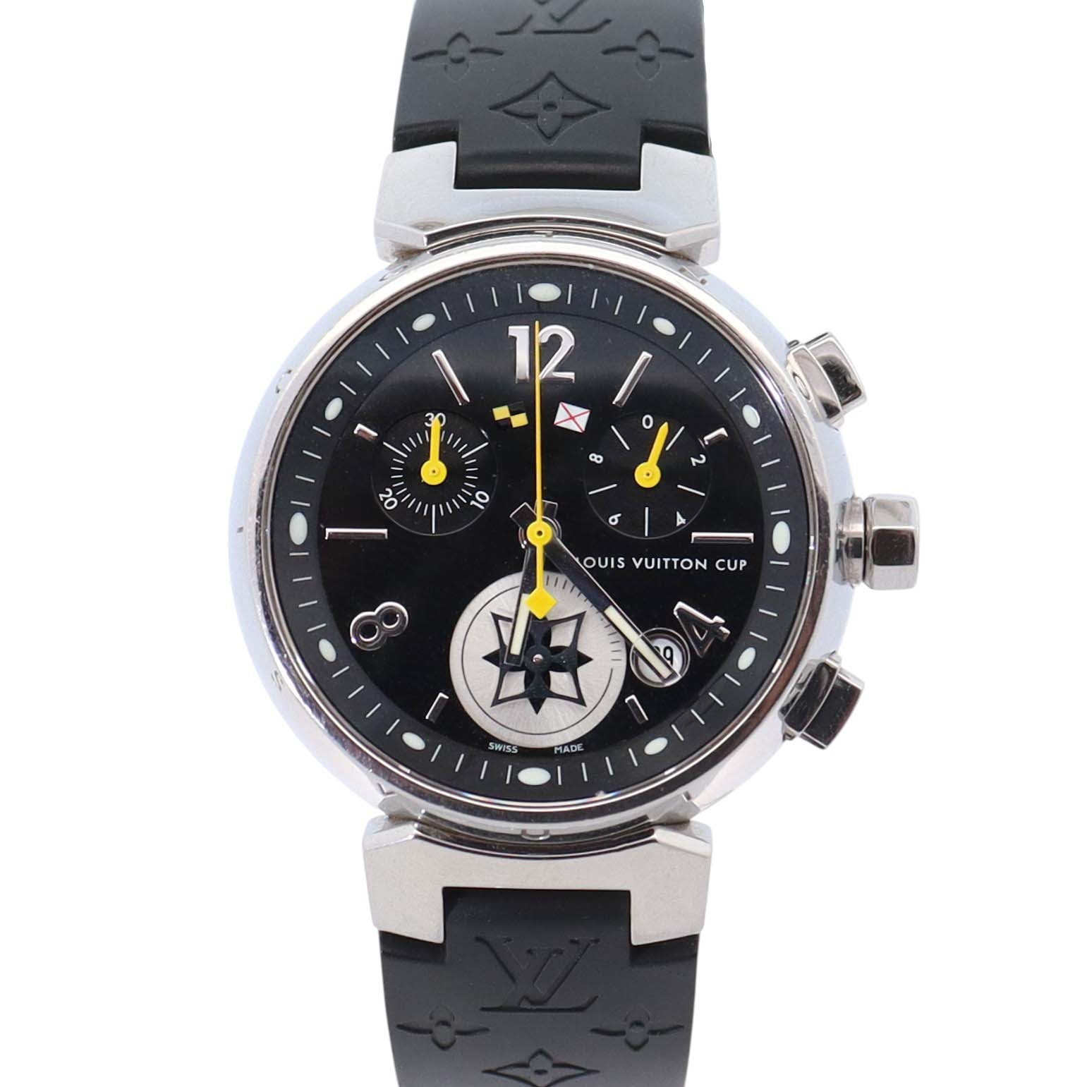 Louis Vuitton Cup 34mm Black Dial Watch Ref# Q132G - Happy Jewelers Fine Jewelry Lifetime Warranty