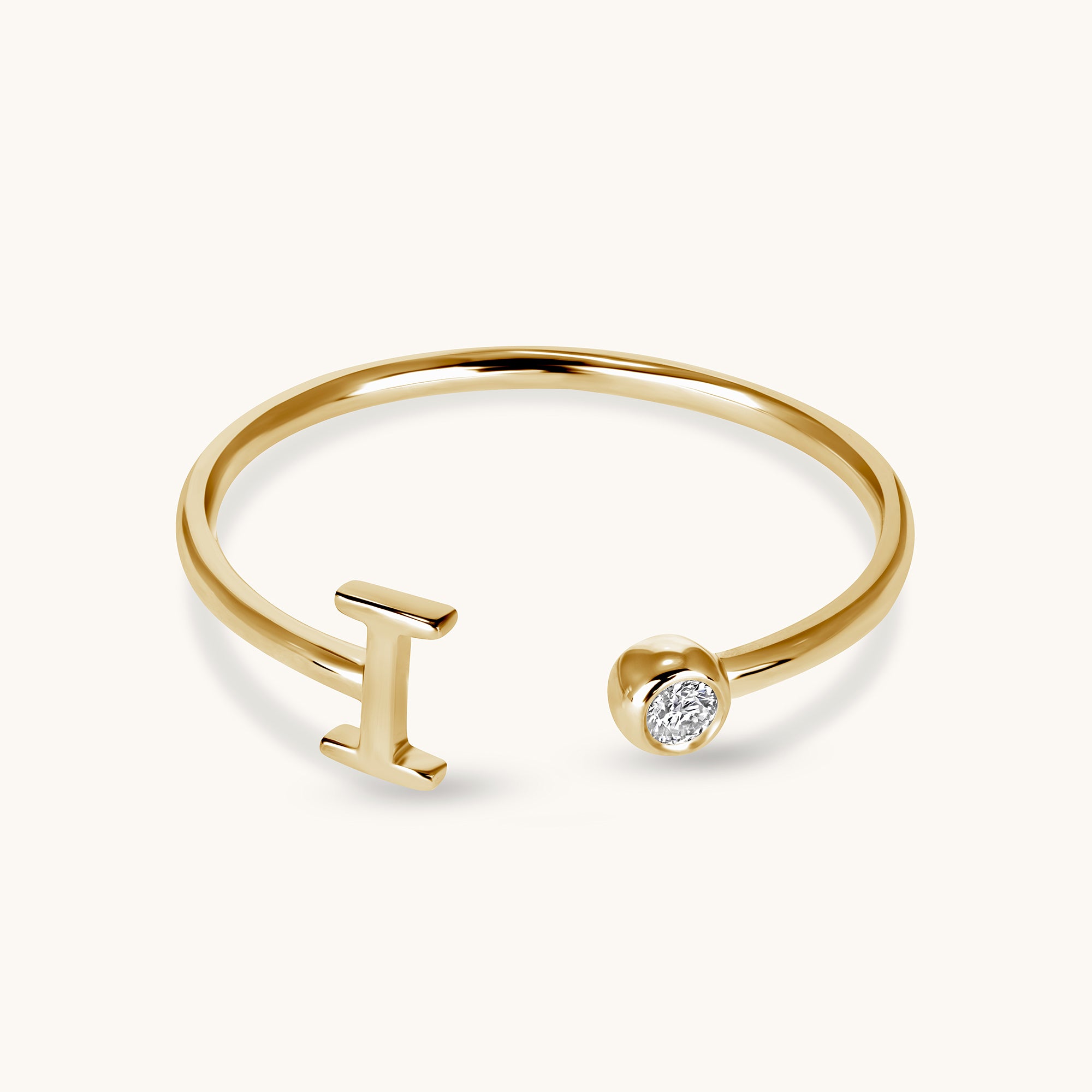 Rings with Initials with Single Diamond – Happy Jewelers