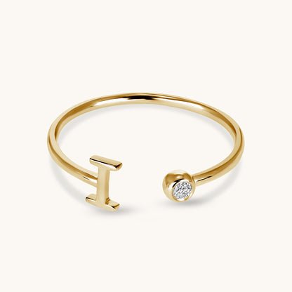 Diamond Initial Ring