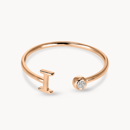 Diamond Initial Ring