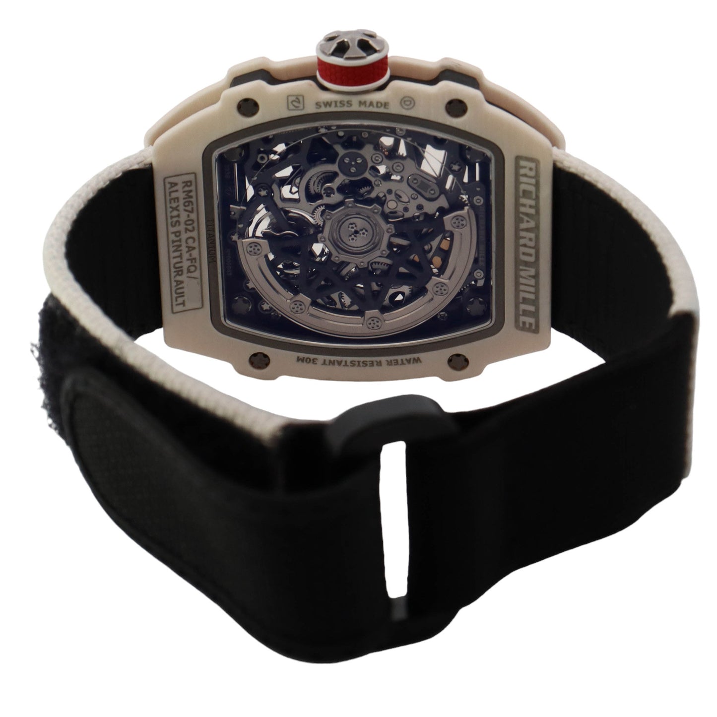 Richard Mille RM67-02 White Carbon TPT 38.7 x 47.5mm Skeleton Dot Dial Watch Reference# RM67-02 - Happy Jewelers Fine Jewelry Lifetime Warranty