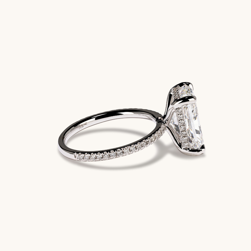 Radiant Lab Diamond Engagement Ring with Signature Setting