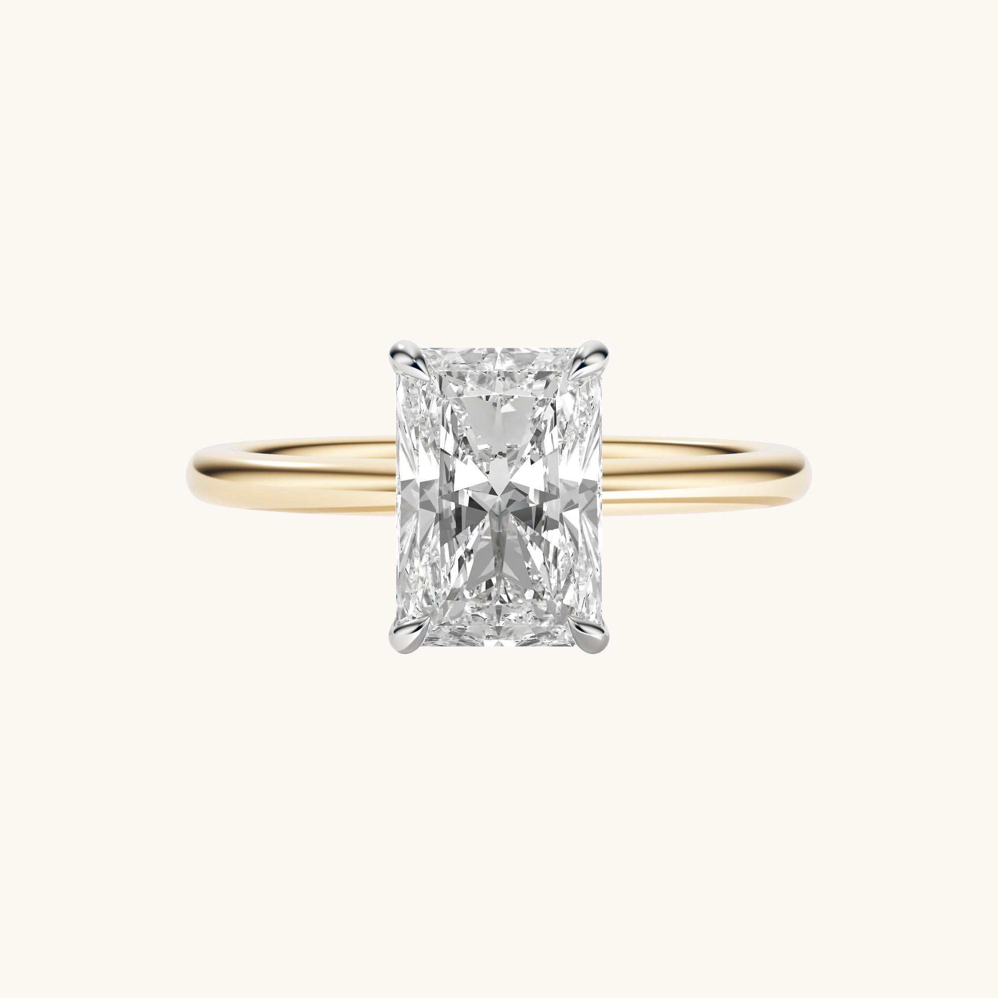 Radiant Lab Diamond Solitaire Engagement Ring