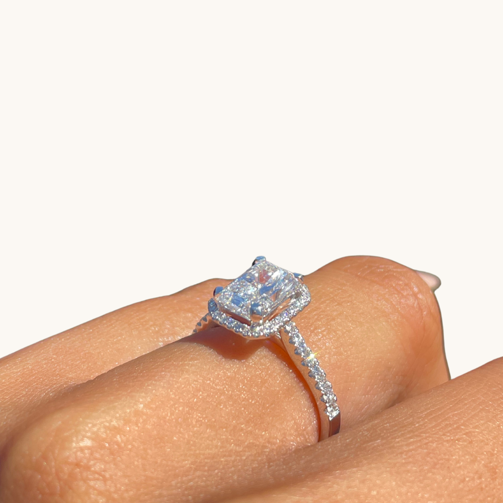 1.54 Radiant Lab Diamond Engagement Ring