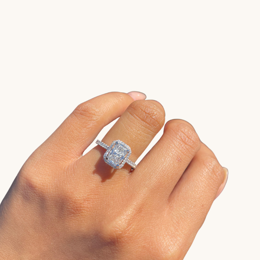 1.54 Radiant Lab Diamond Engagement Ring